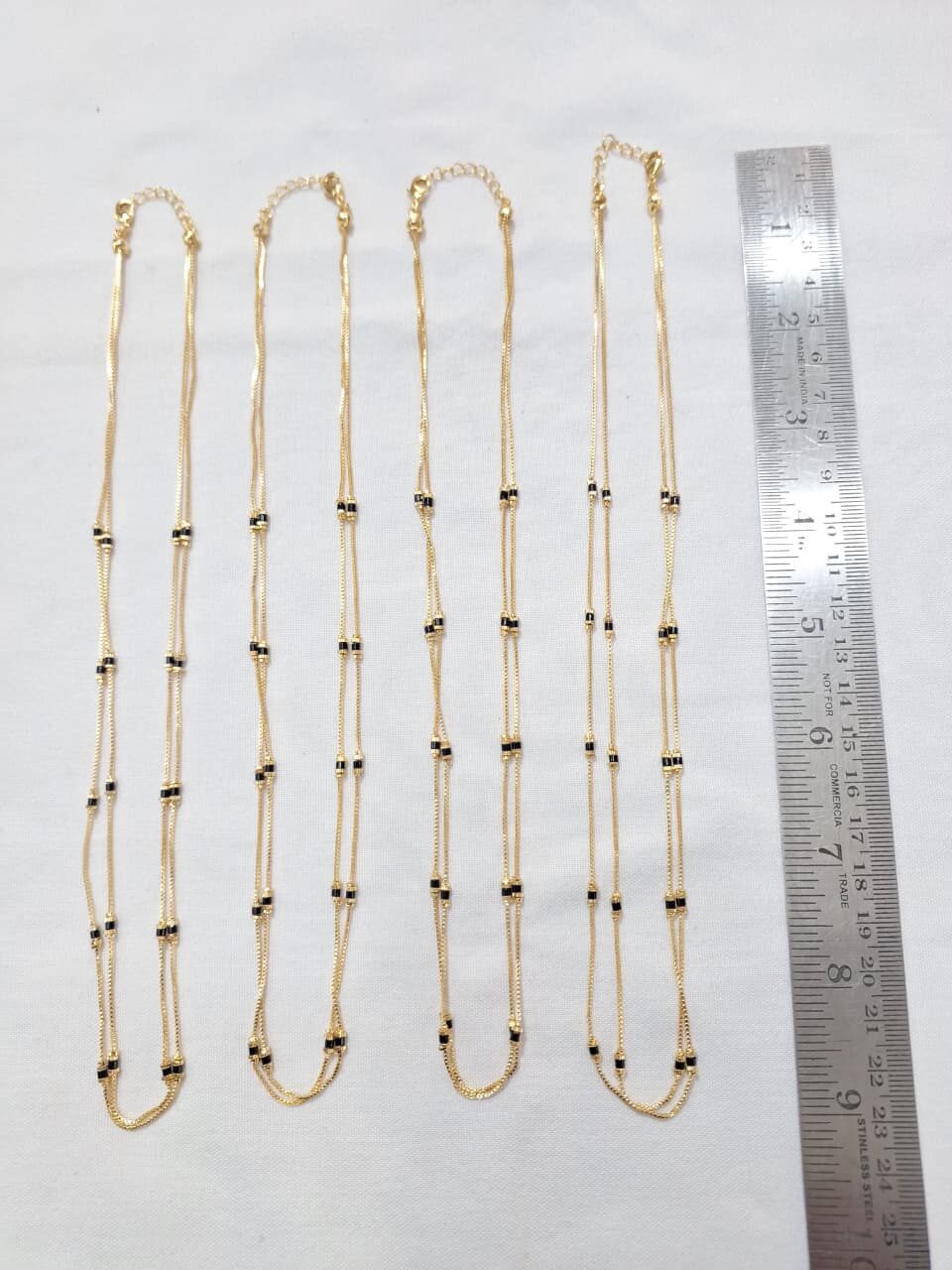 Double Layered Black Beads Chain