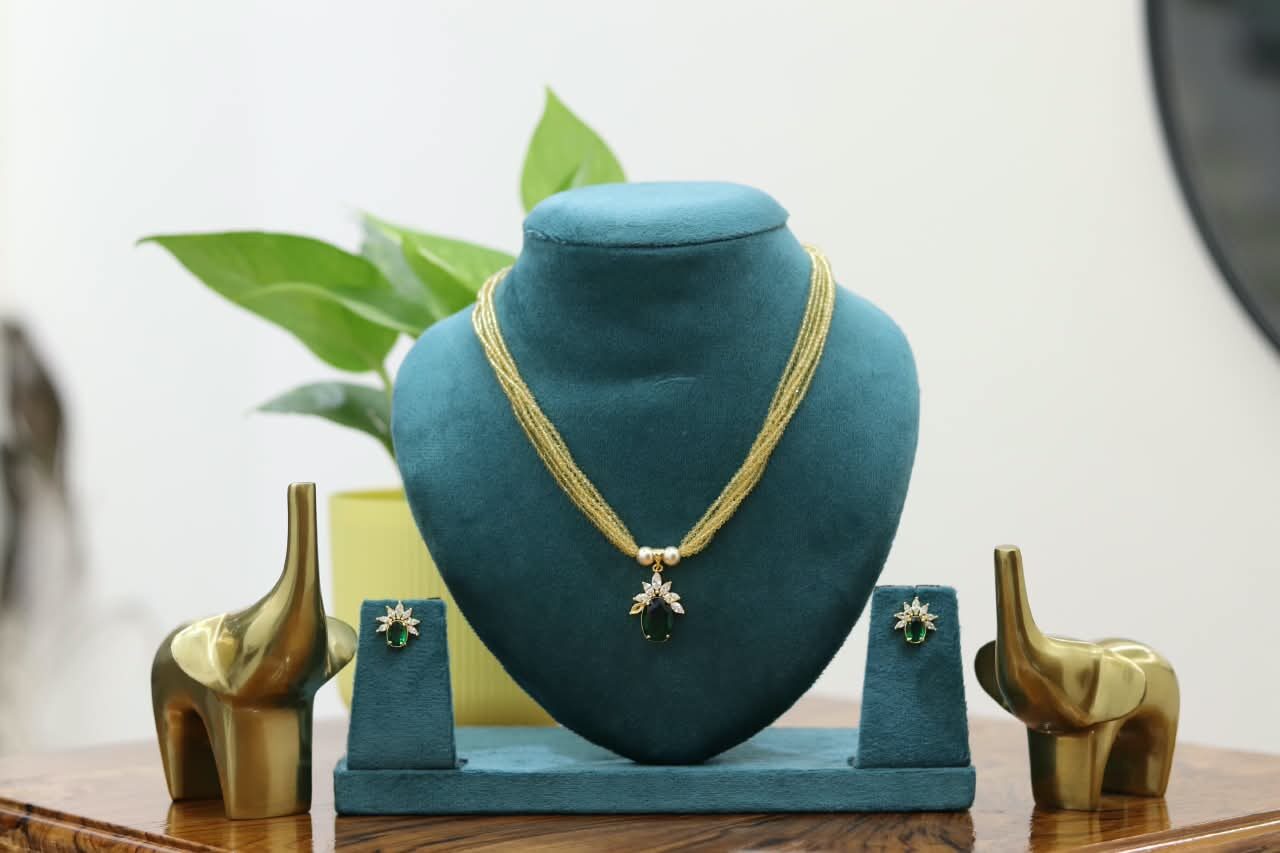 Gold Crystals with Pendant