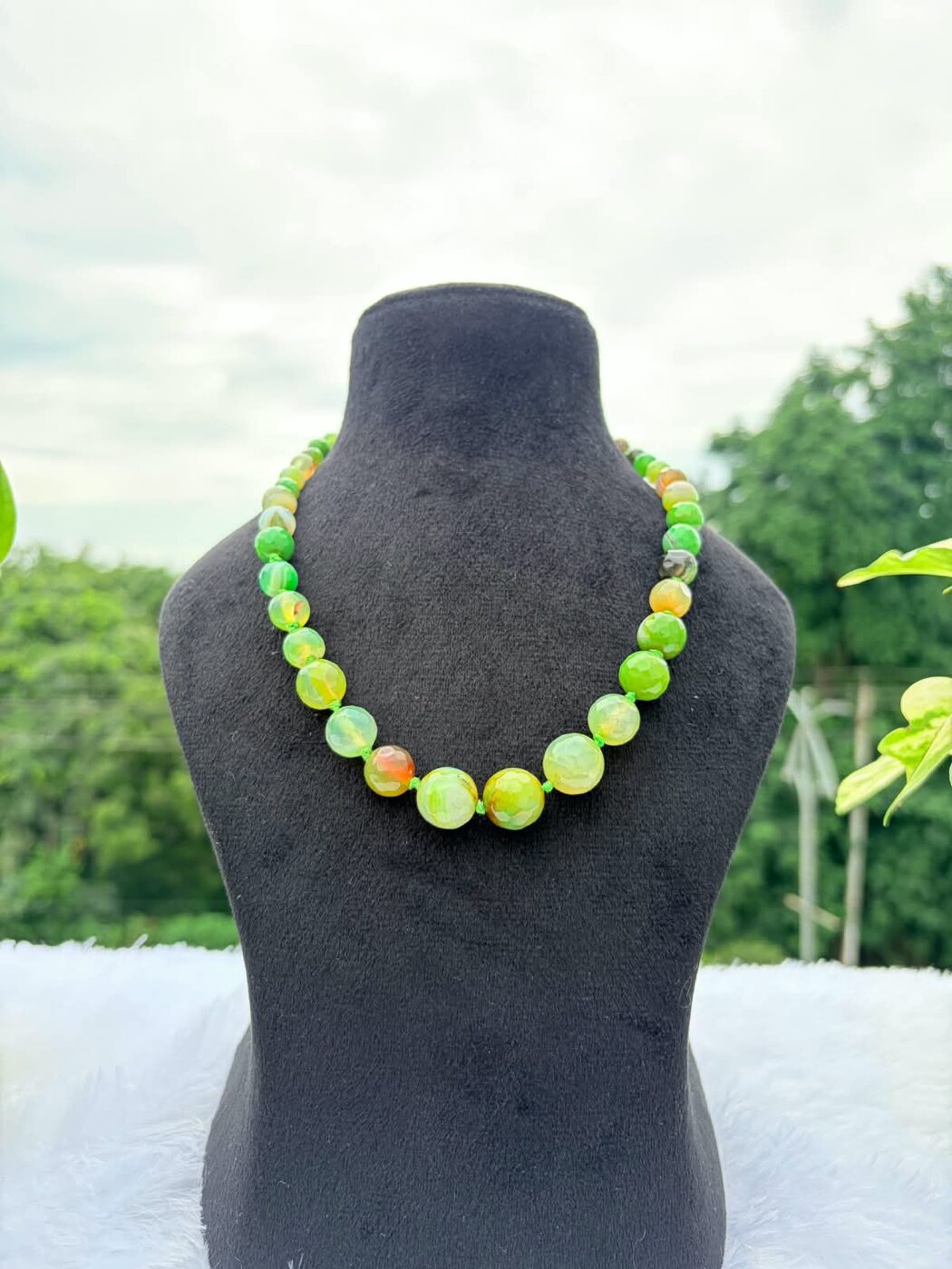 Parrot Green Agate Necklace
