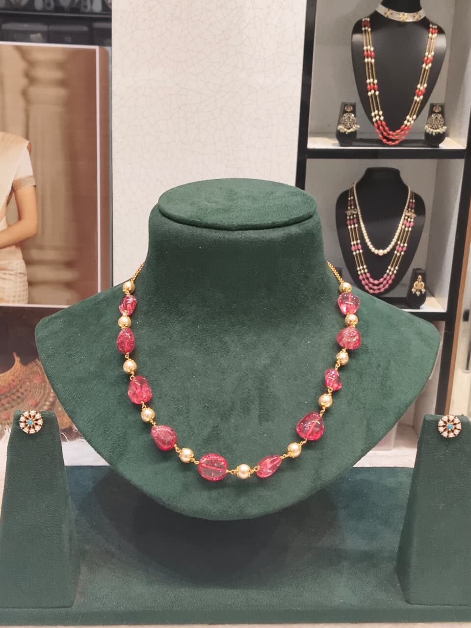 Strawberry Beads with Swarovski Pearls Combination