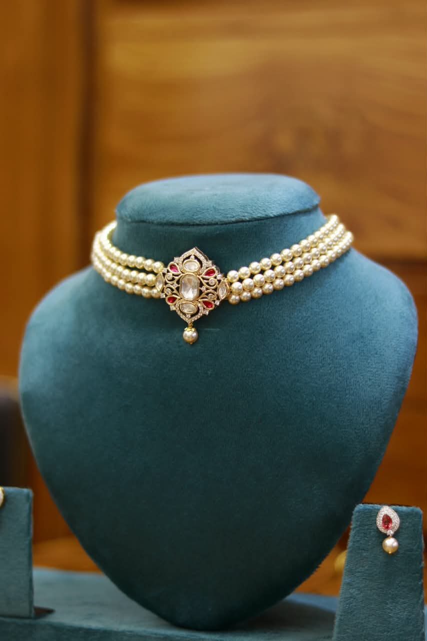 Swarovski Choker with Moissanite Locket