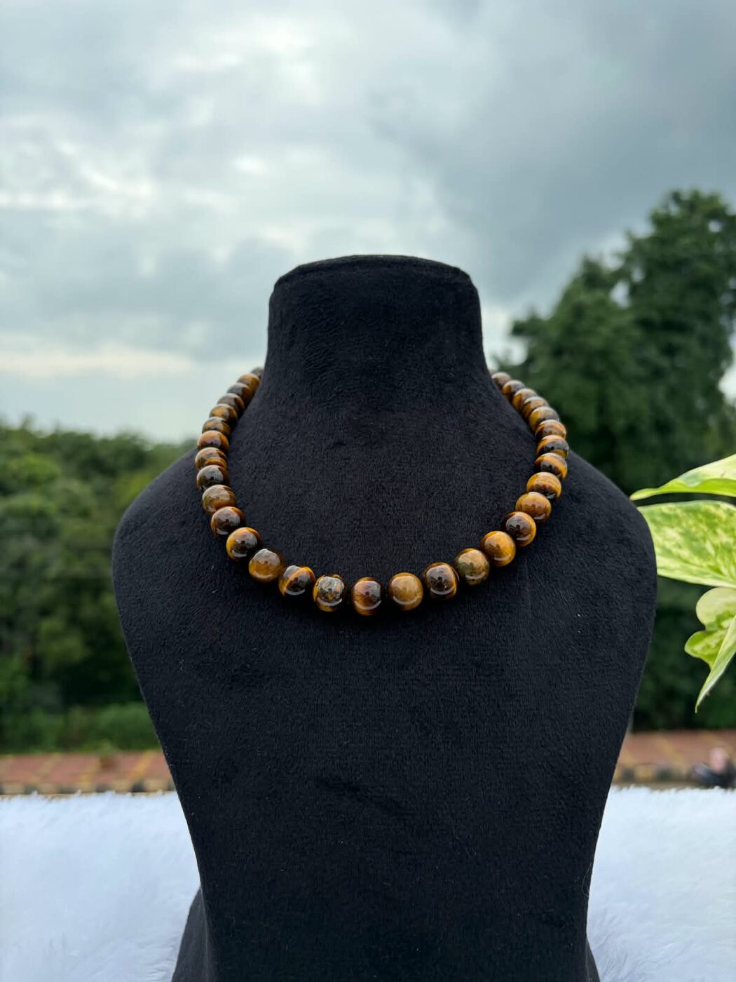 Tiger Eyes Beaded Necklace